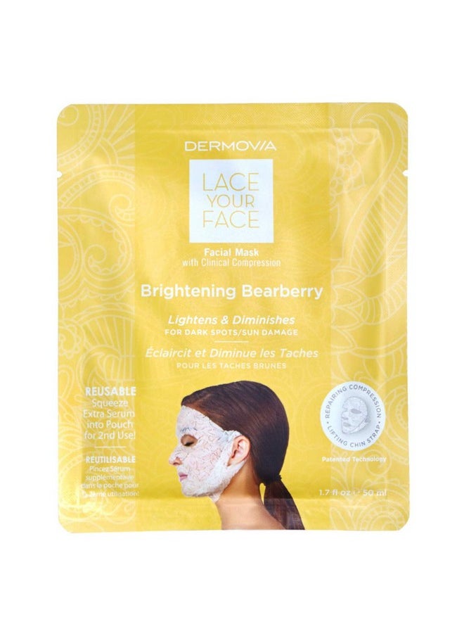 DERMOVIA - Lace Your Face Patented Compression Facial Mask As Seen On Shark Tank Reusable Biodegradable Cotton Anti Aging Skin Care Brightening Bearberry Single - Image 1