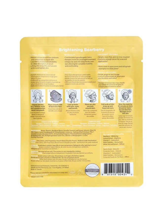 DERMOVIA - Lace Your Face Patented Compression Facial Mask As Seen On Shark Tank Reusable Biodegradable Cotton Anti Aging Skin Care Brightening Bearberry Single - Image 1