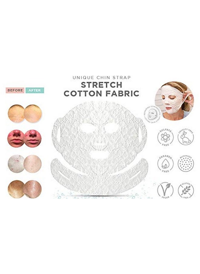 DERMOVIA - Lace Your Face Patented Compression Facial Mask As Seen On Shark Tank Reusable Biodegradable Cotton Anti Aging Skin Care Brightening Bearberry Single - Image 1