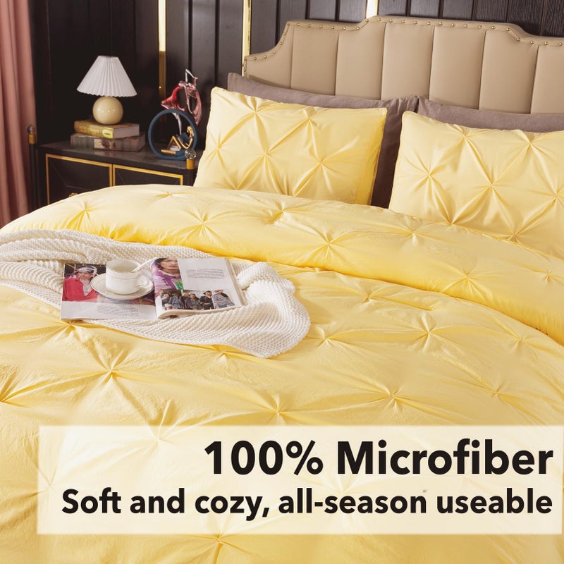 Andency مجموعة وكيل كاليفورنيا كينغ لزيجة الأصفر (104x96inch) قرصة الطلاء Cal King Comforter مجموعة 3 قطع كينج كينج بنتوك سرير المعزي. - Image 4