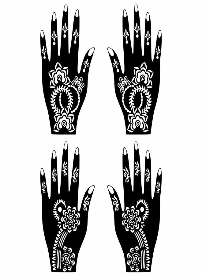 VANVATI Traditional and Modern Combo Mehndi Stencil Stickers for Hand Art Easy to ApplyPack of 2 - Image 2
