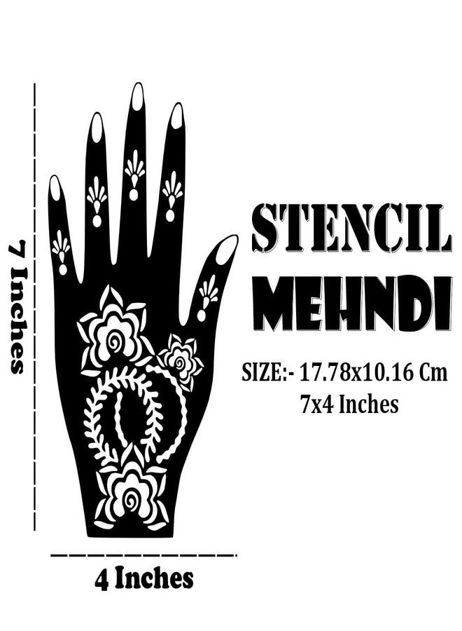 VANVATI Traditional and Modern Combo Mehndi Stencil Stickers for Hand Art Easy to ApplyPack of 2 - Image 3