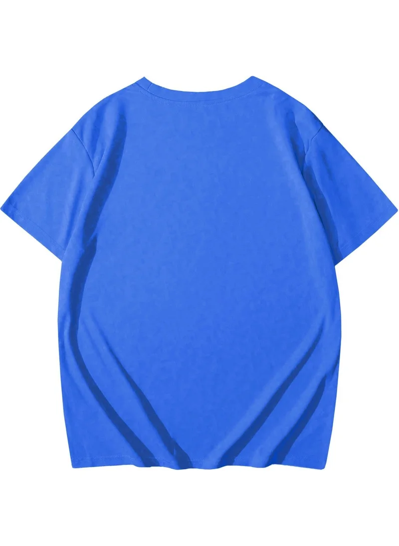 BRZ Collection Unisex Kids Basic T-Shirt Saxe Blue