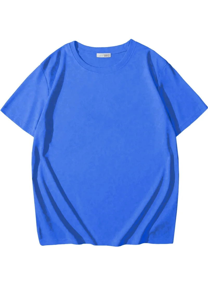 BRZ Collection Unisex Kids Basic T-Shirt Saxe Blue