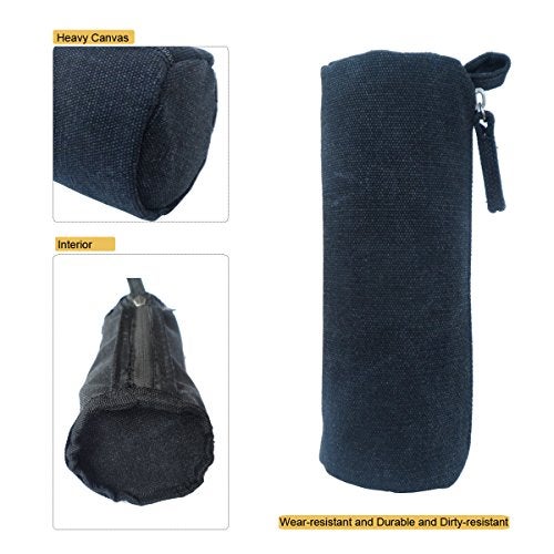 enyuwlcm EnYu Heavy Canvas Stationery Portable Stylish Simple Pencil Bag and Practical Durable Compact Zipper Pencil Case 1 Pack Black - Image 3