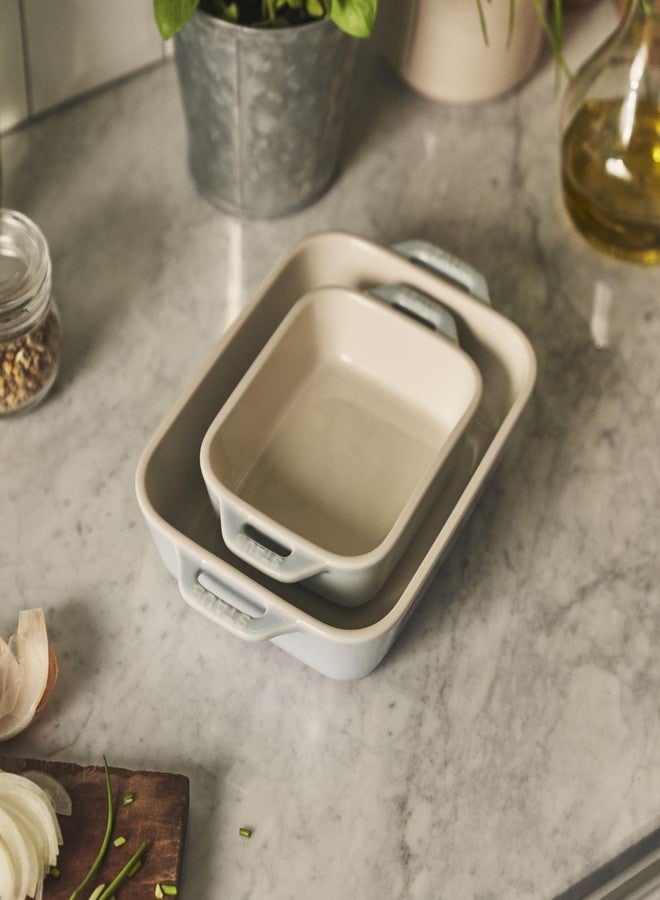 ستوب طقم أطباق خبز مستطيلة من السيراميك من ستاب، قطعتان، لون أزرق باستيل للماكارون - Image 2