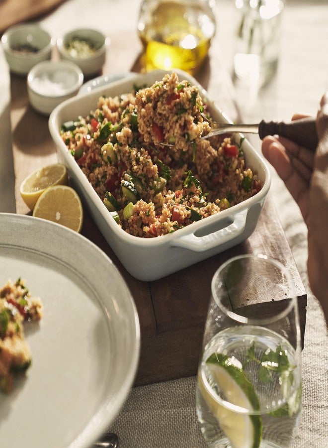 ستوب طقم أطباق خبز مستطيلة من السيراميك من ستاب، قطعتان، لون أزرق باستيل للماكارون - Image 3