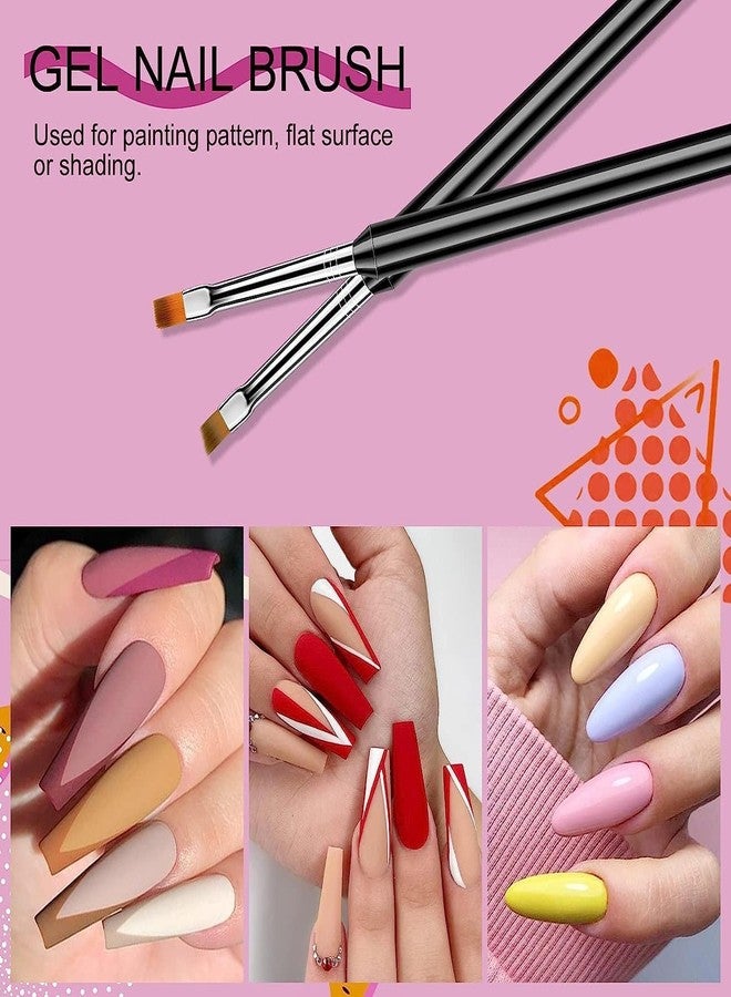 Ruby Face Rubyface Nail Art Brush Set - 6pcs Double-End Nail Art Brushes Kit Professional Manicure Tools Kit with Painting Dotting Line Pen for Gel Polish Nail Designs Nail Carving French Nails - Image 3