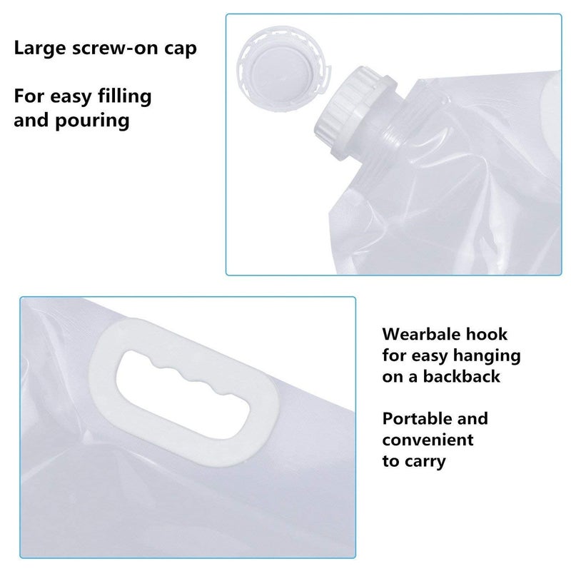 MURCY Portable Collapsible Water Storage Tank: The Ultimate Water Container for Camping, Hiking, and Survival (5 Liter, White) - Image 2
