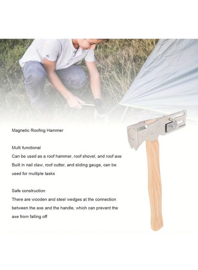 1 Pack Magnetic Roofing Hammer Axe Hacha Para Roofing 1 Model Ergonomic Wood Handle - Image 4