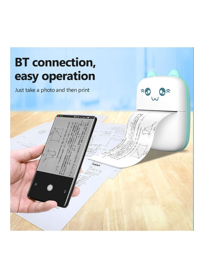 Mini Portable Thermal Printer - Wireless Bluetooth Label Maker in Blue & White - Image 2