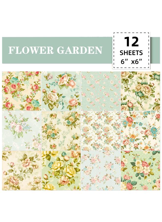 Bluejw 12 Sheets/pack Photo Album Decoration Cut Thin Rendering Paper Palace Flower Hand Account Material Background Paper 6 Inch Card Paper - Image 4