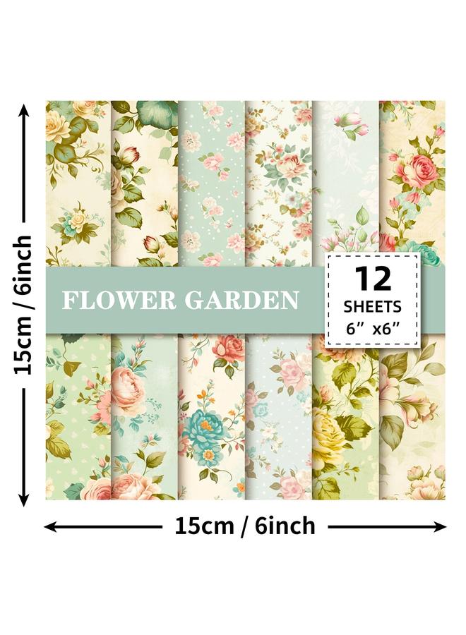 Bluejw 12 Sheets/pack Photo Album Decoration Cut Thin Rendering Paper Palace Flower Hand Account Material Background Paper 6 Inch Card Paper - Image 5