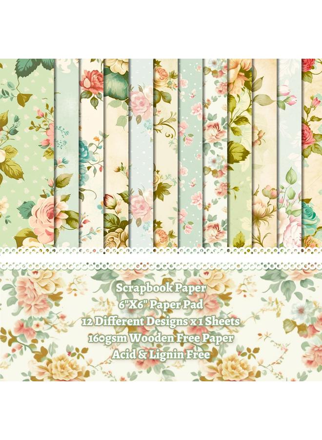 Bluejw 12 Sheets/pack Photo Album Decoration Cut Thin Rendering Paper Palace Flower Hand Account Material Background Paper 6 Inch Card Paper - Image 3