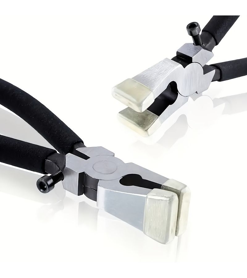 Black Heavy Duty 8 Inch Glass Running Pliers for Colored Mosaic Breaking - Image 4