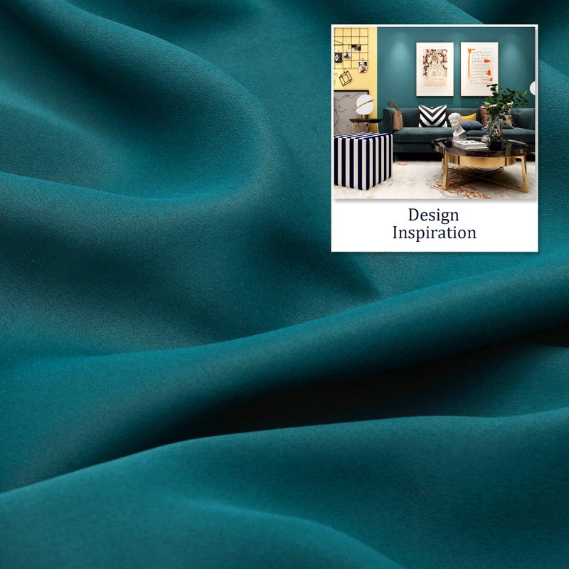 DUALIFE Teal Curtains 45 Inch Length 2 Panels Set Room Darkening Grommet Blackout Curtain Drapes for Bedroom Boy Room Short Curtains for Small Windows 38 x 45 Inches Long - Image 4