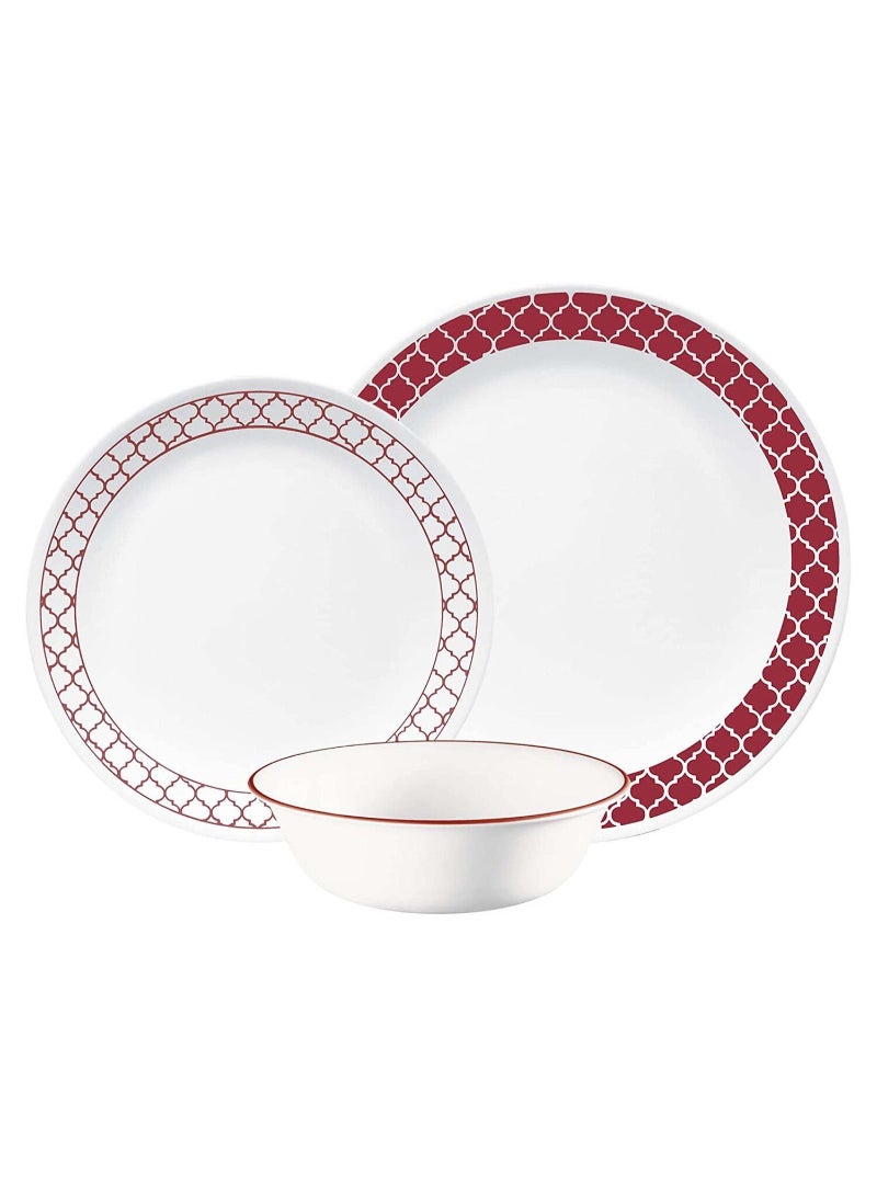 Corelle طقم عشاء كوريل 12 قطعة تصميم كريمسون تريليس 1147166