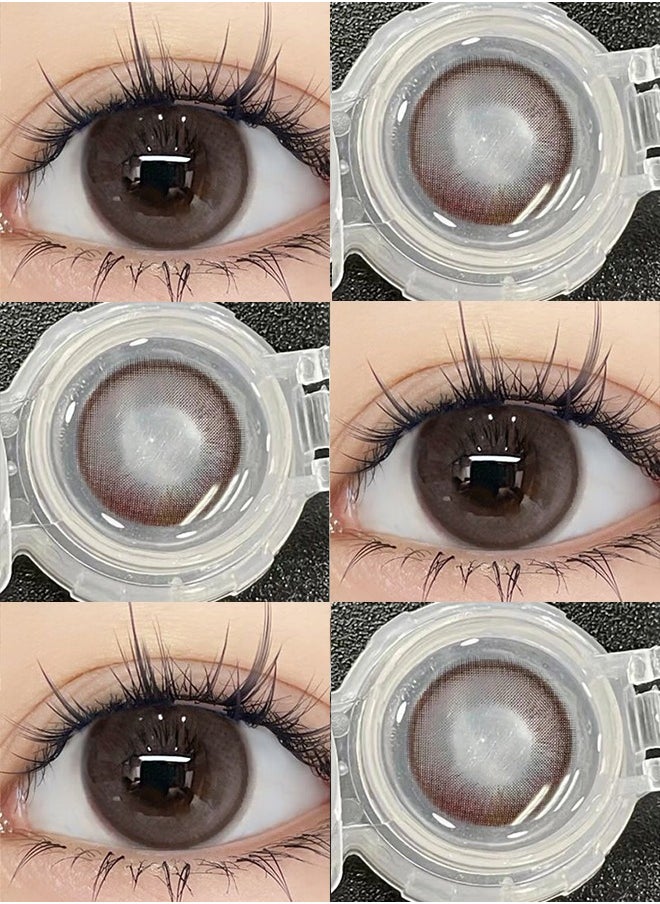 Mill Creek Mill Creek Color Contact Lenses 14.2mm Diameter High Quality Materials from HAMA+NVP 12 Months of Service Life Two Piece Set for One Pair Brown Glasses Basque Rose  - Image 2