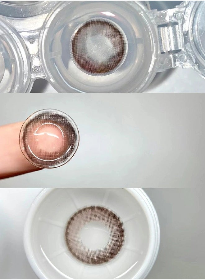 Mill Creek Mill Creek Color Contact Lenses 14.2mm Diameter High Quality Materials from HAMA+NVP 12 Months of Service Life Two Piece Set for One Pair Brown Glasses Basque Rose  - Image 3