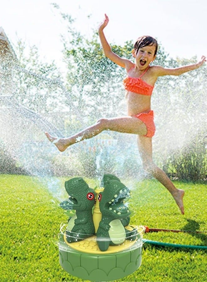 DURKU Dinosaur Shape Water Sprinkler Toy for Kids, Rotating Outdoor Water Fun, 360° Wiggle Spray, No Battery Needed, Universal Hose Fit, Easy Connect and Play - Image 1