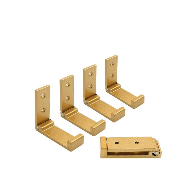 Zikra 5 Pcs Folding Coat Hooks Wall Hooks for Hanging Coat Towel Hooks Hardware Heavy Duty Aluminum Alloy Headphone Holder Hooks No Rust Wall Mounted Bags Fitness Equipment - Image 1