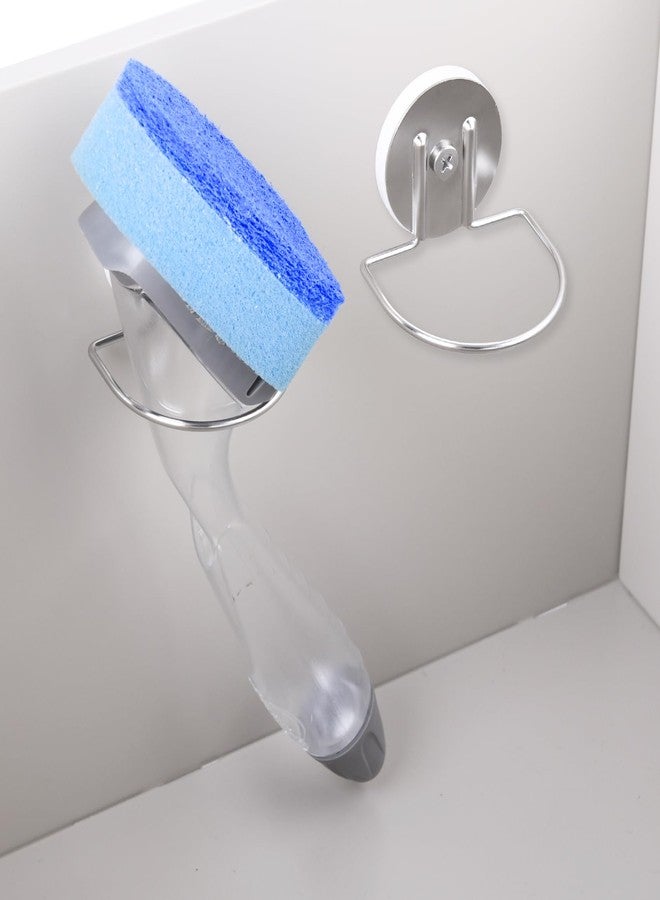 LEVOSHUA Magnetic Dish Wand Holder for Stainless Steel Kitchen Sink, Keep Sponge or Bristle Brush Neat in the Sink, SUS 304 Stainless Steel Dish Sponge Organizer, Silver 1 Pack - Image 1