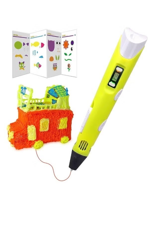 SCRIB3D P1 3D Printing Pen with LCD Display Includes 3 Starter PLA Filament Colors Stencil Book Project Instruction Guide and Power Adapter for Creative 3D Art and Craft Drawing for Kids Teens and Adults