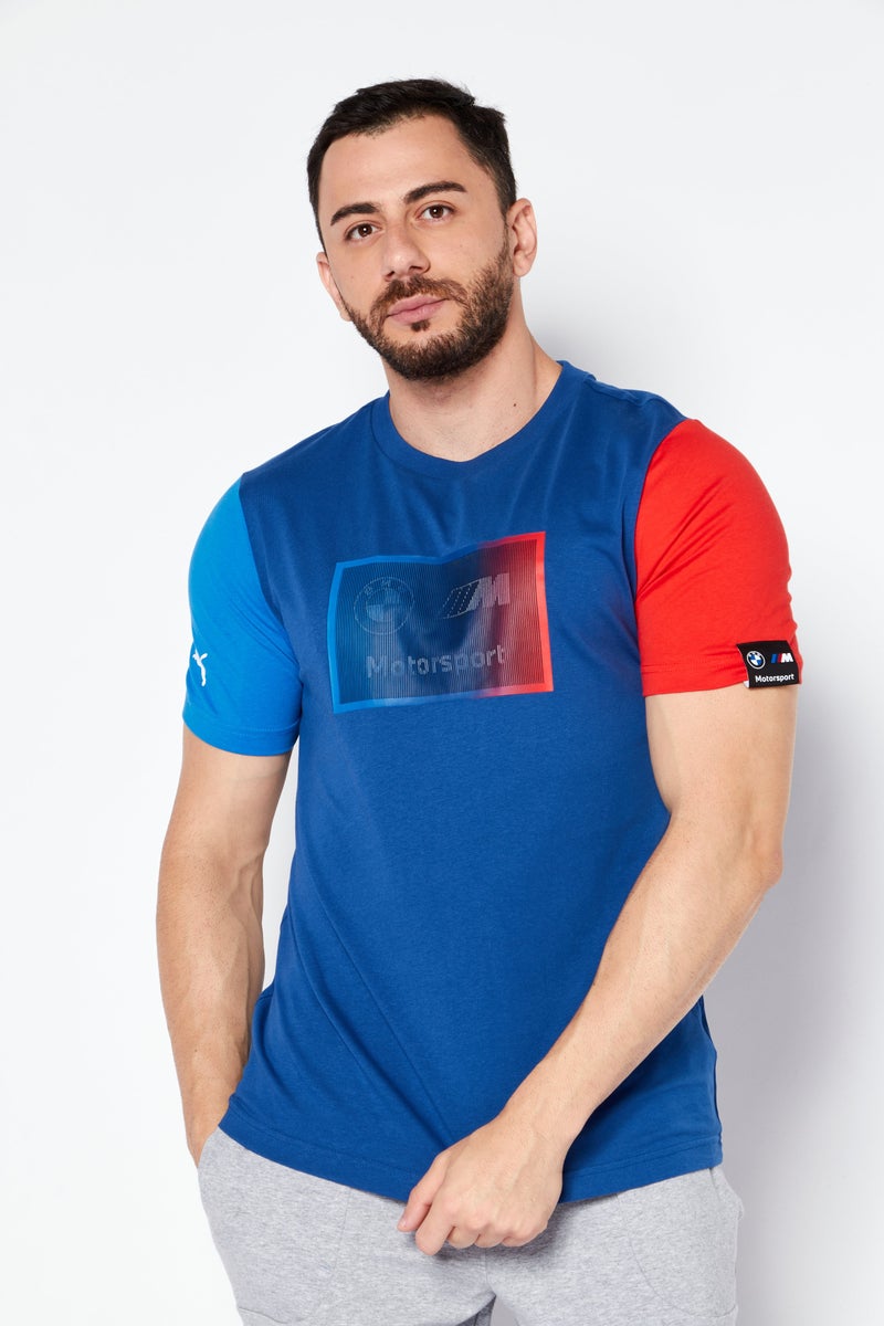 PUMA Men Sportswear Fit Short Sleeve Outdoor T-Shirt, Blue - Image 1