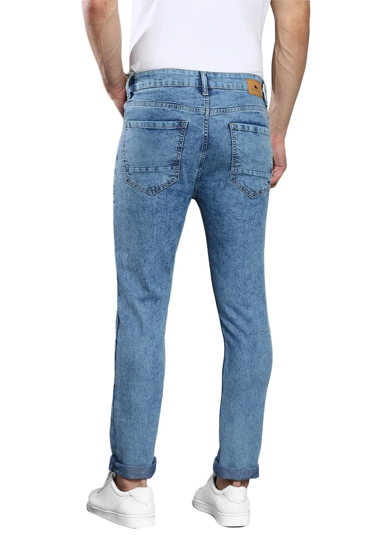 Dennis Lingo Indigo Slim Fit Men's Denim Jeans with Button & Zip Closure