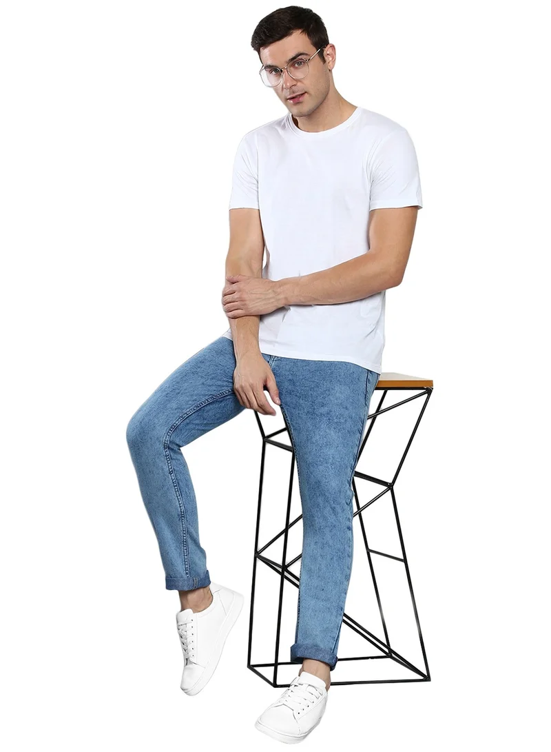 Dennis Lingo Indigo Slim Fit Men's Denim Jeans with Button & Zip Closure