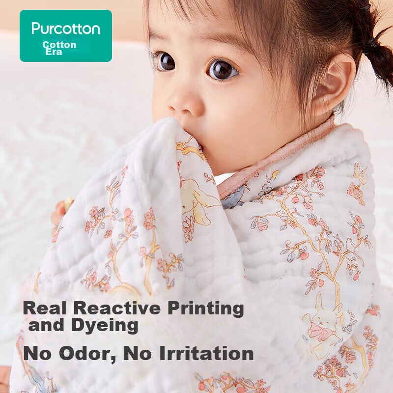 JD Jing Zao PurCotton Baby Bath Towel, Gauze Bath Towel, Pure Cotton Absorbent, Extra Large And Thick, Newborn Baby Blanket, Towel, 105105cm - Image 5