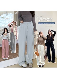 Generic Candy Color Plus Size Fleece-Lined Casual Pants Pink  - Image 5