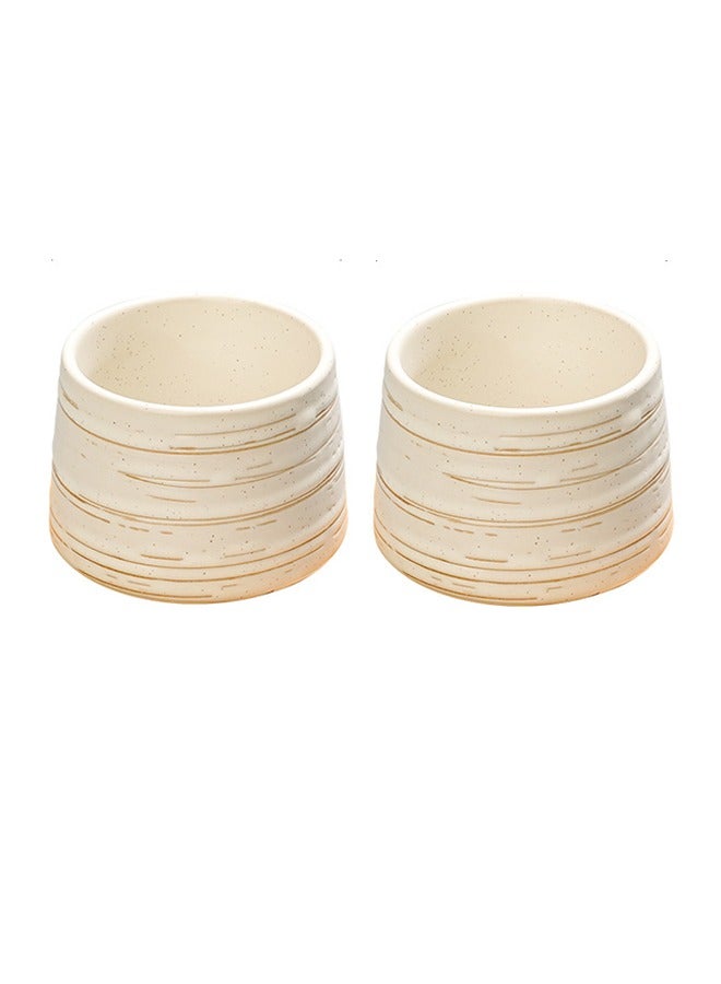 HOOPZOZA 2PCS Ceramic Coffee Cups Tea Cups Espresso Cups Latte 200ml Beige(Without coasters) - Image 1
