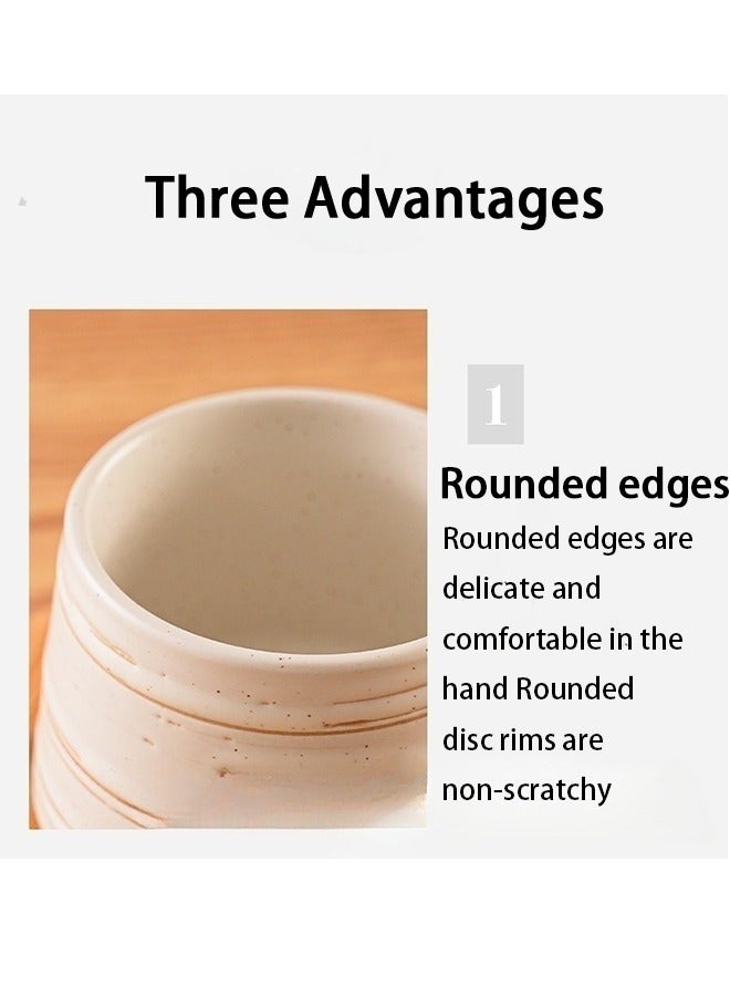 HOOPZOZA 2PCS Ceramic Coffee Cups Tea Cups Espresso Cups Latte 200ml Beige(Without coasters) - Image 3