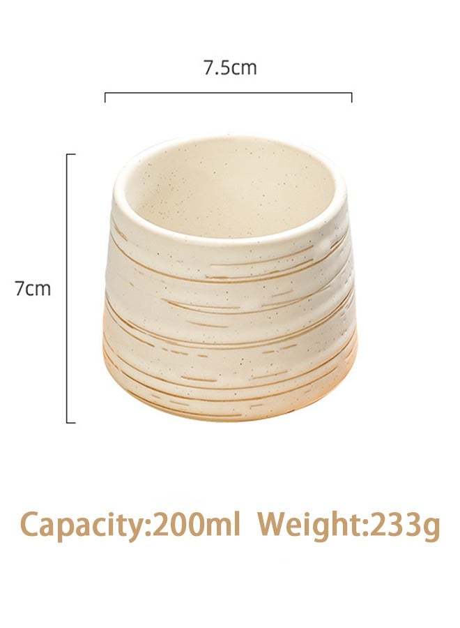HOOPZOZA 2PCS Ceramic Coffee Cups Tea Cups Espresso Cups Latte 200ml Beige(Without coasters) - Image 5