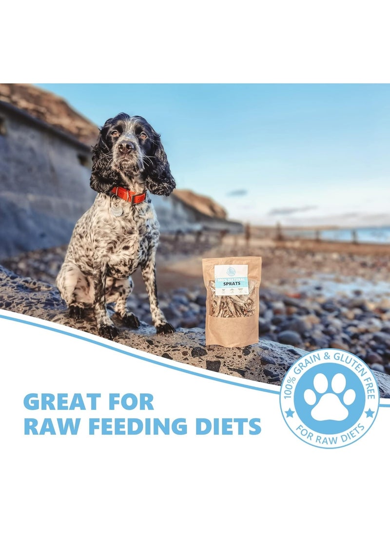 Pets Purest Sprats Dog Treats & Cat Snack - 100% Natural Air-Dried Fish Treat for Dogs, Puppy, Cats, Kitten & Senior. Pure Healthy Grain, Gluten & Lactose Free Hypoallergenic Raw Pet Food (100g) - Image 3