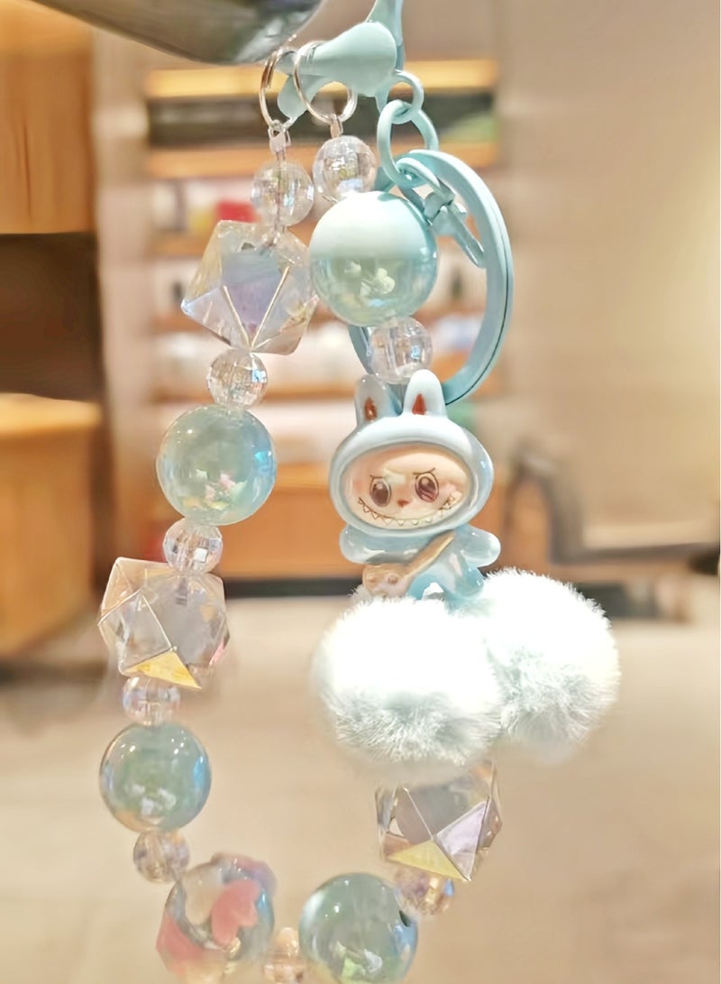 Labubu figurine phone chain bead, keychain, phone case hanging chain, backpack pendant - Image 3
