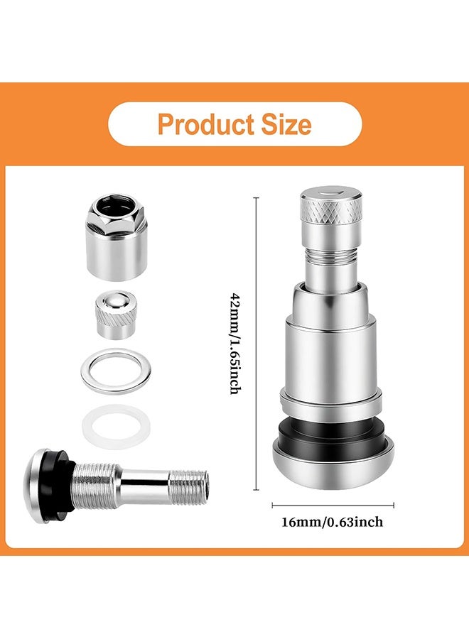 Wffo 4-Piece Universal Car Metal Tyre Valve Stem Cap, High-Pressure Tire Valve Caps Stem Covers for SUVs Cars Bike Motorcycles Trucks Stem Covers（Silver/11.3 mm） - Image 2