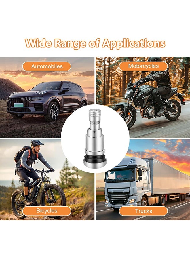 Wffo 4-Piece Universal Car Metal Tyre Valve Stem Cap, High-Pressure Tire Valve Caps Stem Covers for SUVs Cars Bike Motorcycles Trucks Stem Covers（Silver/11.3 mm） - Image 5