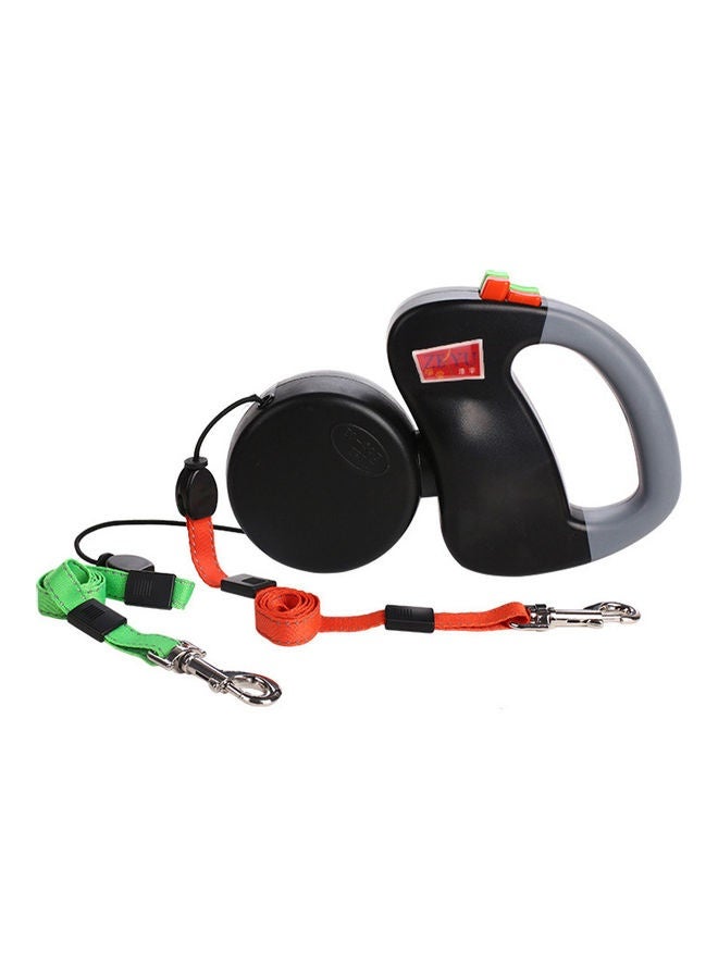 خطاف حيوانات أليفة قابل للسحب منعكس مع فرامل وقفل مزدوج رمادي/أسود 22 × 10 سم - Image 1