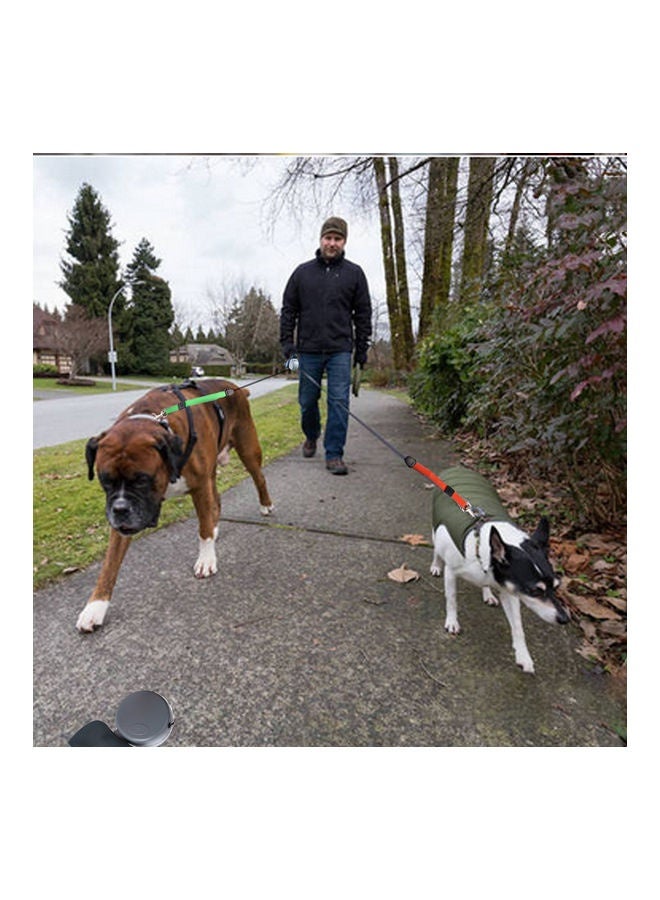 خطاف حيوانات أليفة قابل للسحب منعكس مع فرامل وقفل مزدوج رمادي/أسود 22 × 10 سم - Image 3