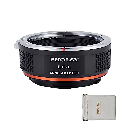 PHOLSY Lens Mount Adapter EOS-L Manual Focus Compatible with Canon EOS EF EF-S Lens to Leica L Mount Camera Body Compatible with Leica SL2, SL2-S, CL, TL2, Lumix S5, S1, BS1H, Sigma fp, fp L, EF to L - Image 1