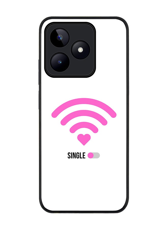 Stylizedd Rugged Black edge case for Realme C51 / Realme Note 50 4G, Slim fit Case Flexible Anti Drop TPU Gel Thin Cover - Wifi Single Girl - Image 1