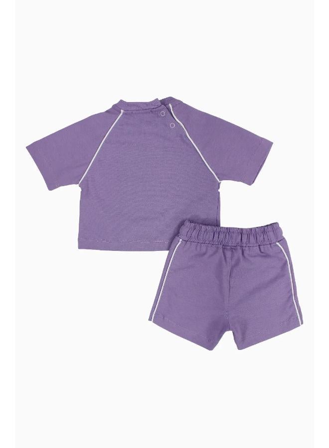 playmore Unisex Baby 2-Piece Outfit Set – Purple - Image 2