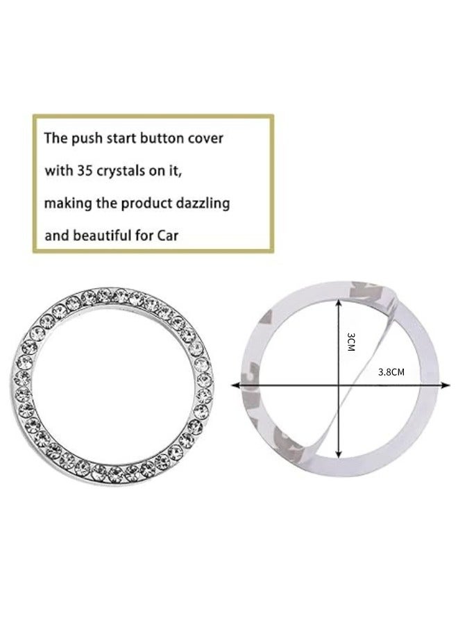 شيبشيب 2 قطعة غطاء زر تشغيل السيارة، حلقة ديكورية لحماية زر الإشعال العام العالمي من الخدوش والخدوش - Image 4