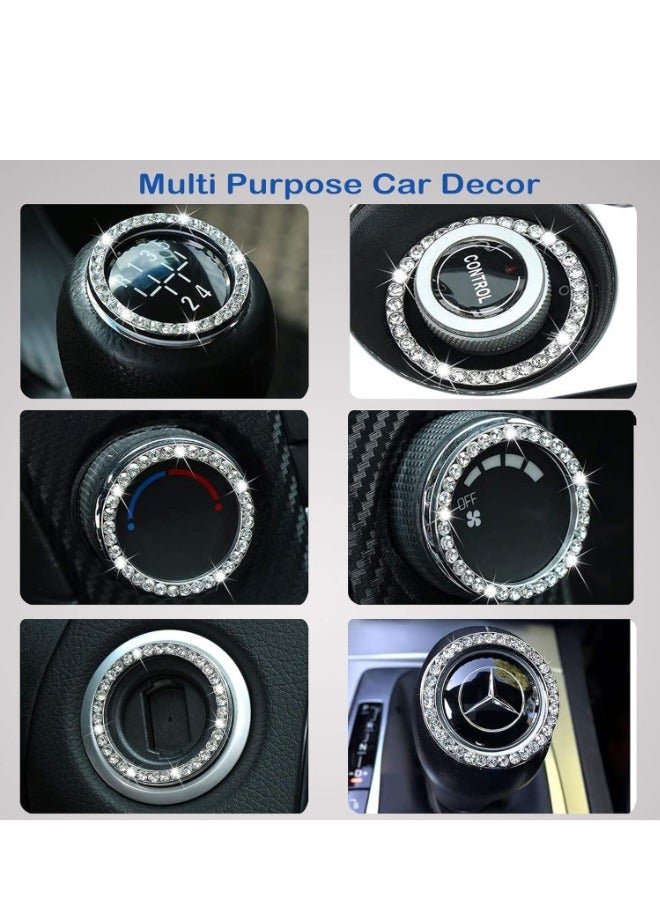 شيبشيب 2 قطعة غطاء زر تشغيل السيارة، حلقة ديكورية لحماية زر الإشعال العام العالمي من الخدوش والخدوش - Image 3