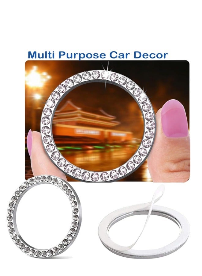 شيبشيب 2 قطعة غطاء زر تشغيل السيارة، حلقة ديكورية لحماية زر الإشعال العام العالمي من الخدوش والخدوش - Image 2