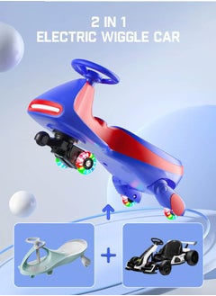 Hompenny 2-in-1 Electric Tricycle / Wiggle Car / Scooter, 360° Rotation, Bluetooth Music, Large Seat for Parent-Child Interaction, 80KG Load Capacity, 2 Adjustable Speeds, Flashing Wheels, 12V Rechargeable Battery with Fast Charging & Long Battery Life  - Image 1