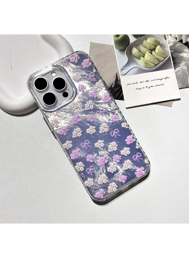 NIBEMINENT Korean Cherry Blossom Bow Protective TPU Case Cover For iPhone 16 Clear - Image 2