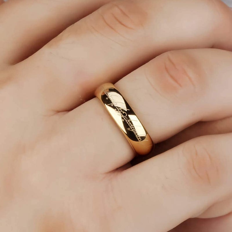 Todenb Gold Stainless Steel Ringâ€Œ for Men(9, Gold) - Image 4
